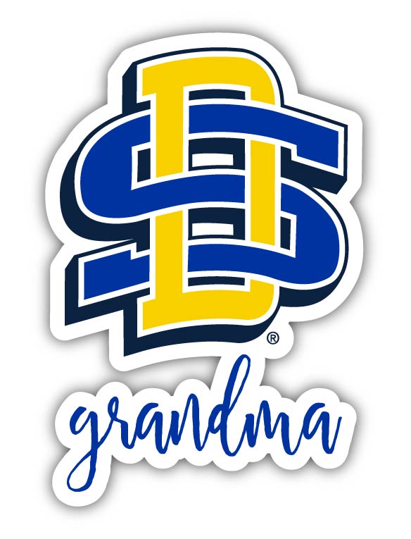 South Dakota State Jackrabbits 4-Inch Proud Grandma NCAA - Durable School Spirit Vinyl Decal Perfect Gift for Grandma