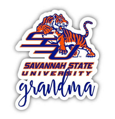 Savannah State University 4-Inch Proud Grandma NCAA - Durable School Spirit Vinyl Decal Perfect Gift for Grandma