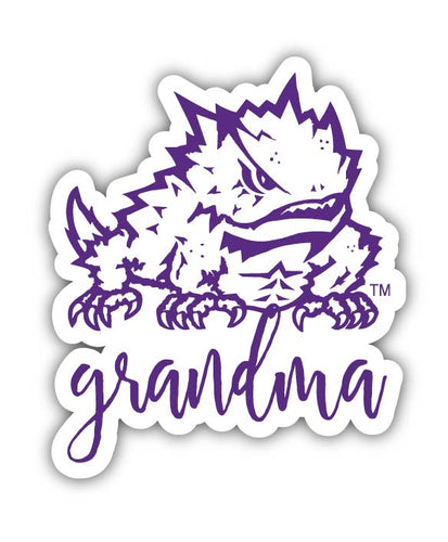 Texas Christian University 4-Inch Proud Grandma NCAA - Durable School Spirit Vinyl Decal Perfect Gift for Grandma