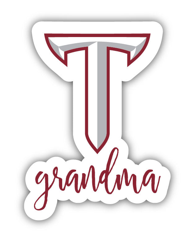 Troy University 4-Inch Proud Grandma NCAA - Durable School Spirit Vinyl Decal Perfect Gift for Grandma