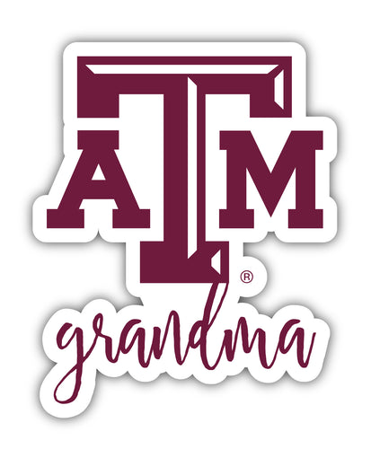 Texas A&M Aggies 4-Inch Proud Grandma NCAA - Durable School Spirit Vinyl Decal Perfect Gift for Grandma