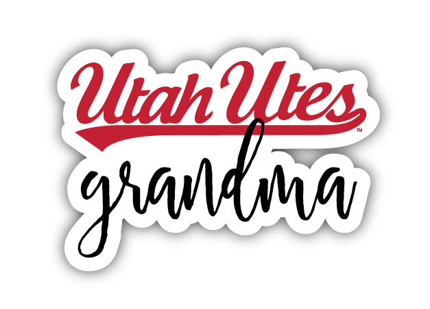 Utah Utes 4-Inch Proud Grandma NCAA - Durable School Spirit Vinyl Decal Perfect Gift for Grandma