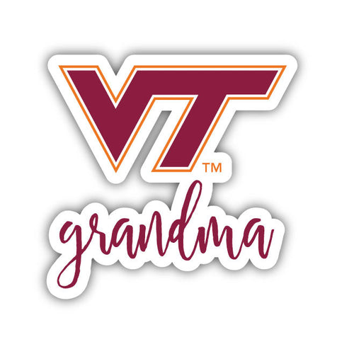 Virginia Tech Hokies Proud Grandma 4-Inch NCAA High-Definition Magnet - Versatile Metallic Surface Adornment