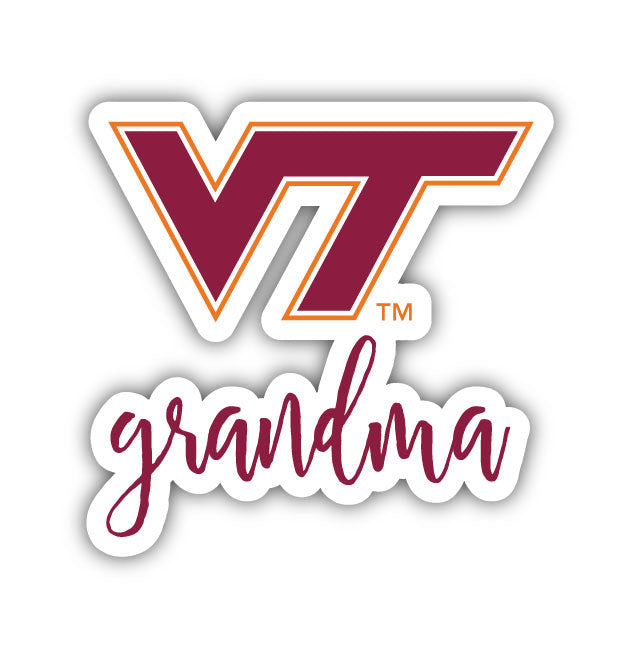 Virginia Tech Hokies Proud Grandma 4-Inch NCAA High-Definition Magnet - Versatile Metallic Surface Adornment