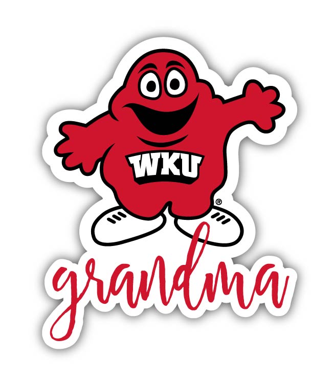Western Kentucky Hilltoppers 4-Inch Proud Grandma NCAA - Durable School Spirit Vinyl Decal Perfect Gift for Grandma