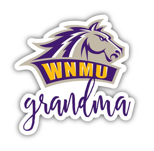 Western New Mexico University 4-Inch Proud Grandma NCAA - Durable School Spirit Vinyl Decal Perfect Gift for Grandma