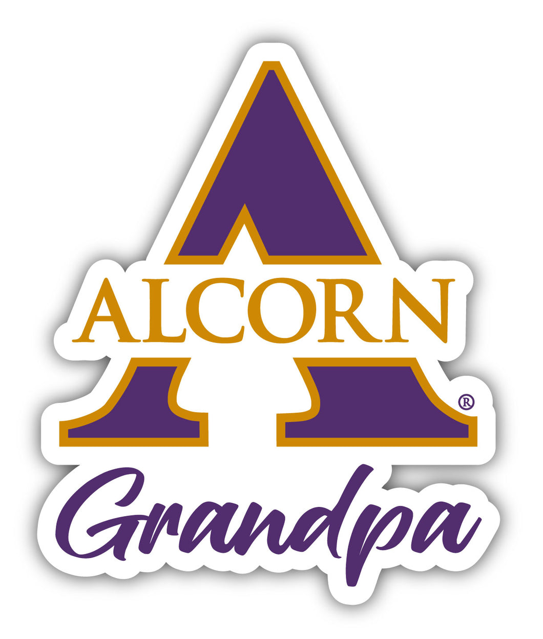 Alcorn State Braves 4-Inch Proud Grandpa NCAA - Durable School Spirit Vinyl Decal Perfect Gift for Grandpa