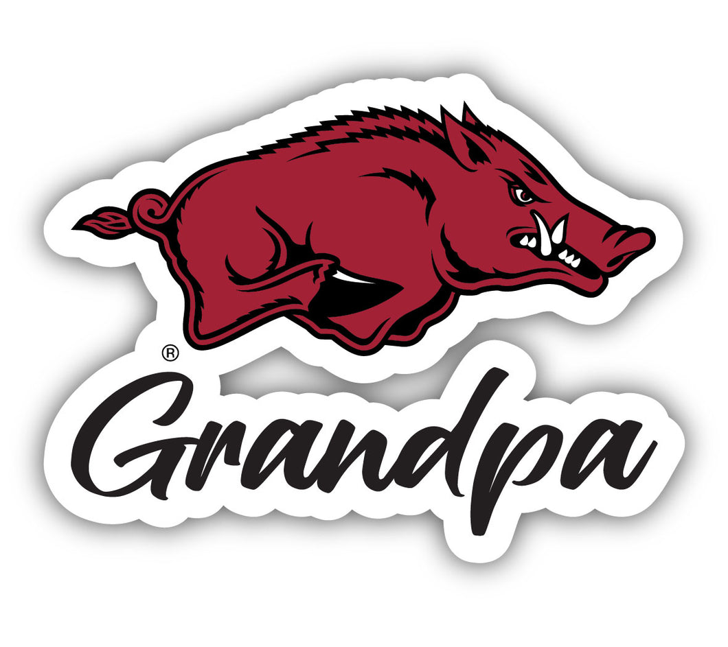 Arkansas Razorbacks 4-Inch Proud Grandpa NCAA - Durable School Spirit Vinyl Decal Perfect Gift for Grandpa