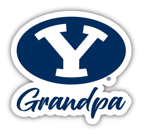 Brigham Young Cougars 4-Inch Proud Grandpa NCAA - Durable School Spirit Vinyl Decal Perfect Gift for Grandpa