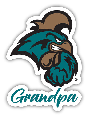 Coastal Carolina University 4-Inch Proud Grandpa NCAA - Durable School Spirit Vinyl Decal Perfect Gift for Grandpa