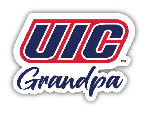 University of Illinois at Chicago 4-Inch Proud Grandpa NCAA - Durable School Spirit Vinyl Decal Perfect Gift for Grandpa
