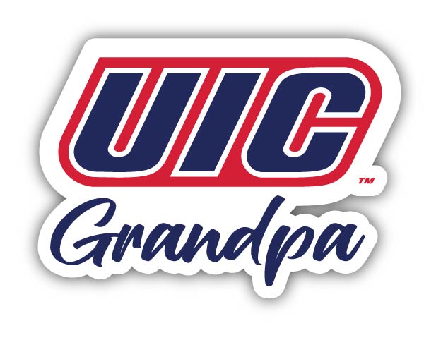 University of Illinois at Chicago 4-Inch Proud Grandpa NCAA - Durable School Spirit Vinyl Decal Perfect Gift for Grandpa