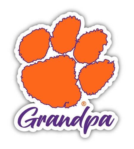 Clemson Tigers 4-Inch Proud Grandpa NCAA - Durable School Spirit Vinyl Decal Perfect Gift for Grandpa