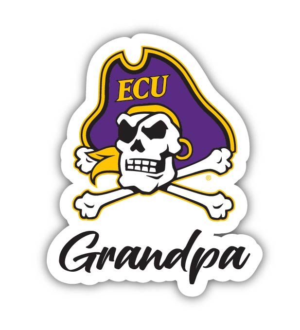 East Carolina Pirates 4-Inch Proud Grandpa NCAA - Durable School Spirit Vinyl Decal Perfect Gift for Grandpa