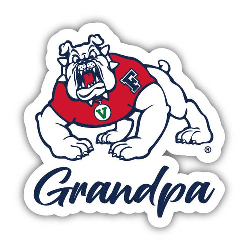 Fresno State Bulldogs 4-Inch Proud Grandpa NCAA - Durable School Spirit Vinyl Decal Perfect Gift for Grandpa