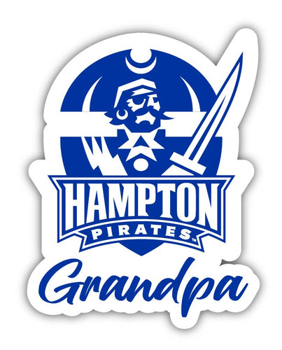 Hampton University 4-Inch Proud Grandpa NCAA - Durable School Spirit Vinyl Decal Perfect Gift for Grandpa