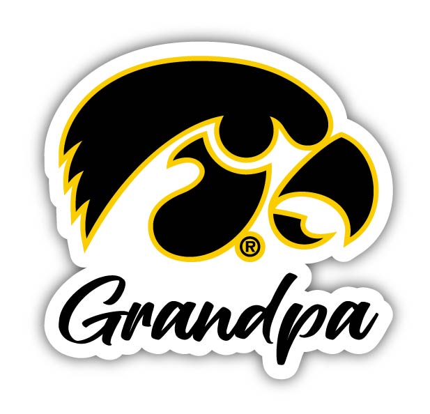 Iowa Hawkeyes 4-Inch Proud Grandpa NCAA - Durable School Spirit Vinyl Decal Perfect Gift for Grandpa