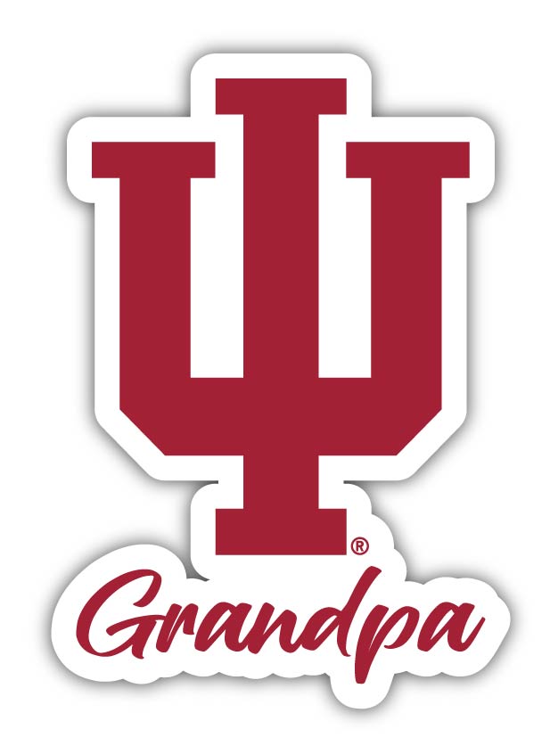Indiana Hoosiers 4-Inch Proud Grandpa NCAA - Durable School Spirit Vinyl Decal Perfect Gift for Grandpa