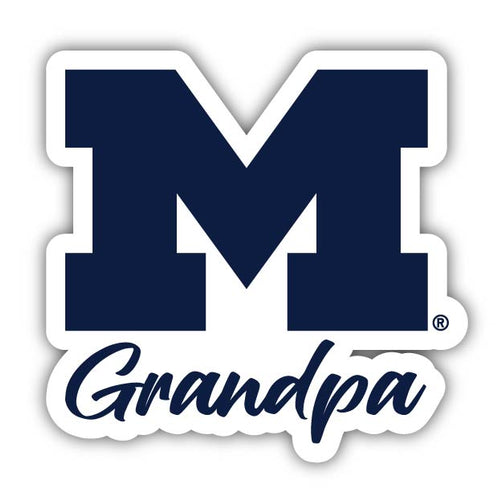 Michigan Wolverines 4-Inch Proud Grandpa NCAA - Durable School Spirit Vinyl Decal Perfect Gift for Grandpa