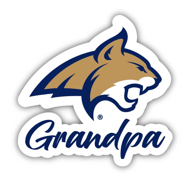 Montana State Bobcats 4-Inch Proud Grandpa NCAA - Durable School Spirit Vinyl Decal Perfect Gift for Grandpa