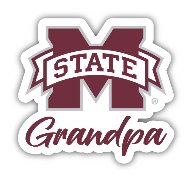Mississippi State Bulldogs 4-Inch Proud Grandpa NCAA - Durable School Spirit Vinyl Decal Perfect Gift for Grandpa