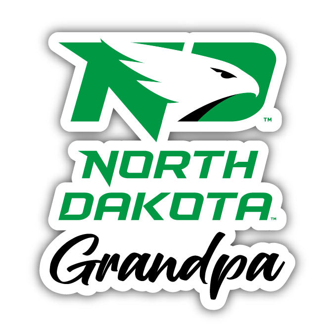 North Dakota Fighting Hawks 4-Inch Proud Grandpa NCAA - Durable School Spirit Vinyl Decal Perfect Gift for Grandpa
