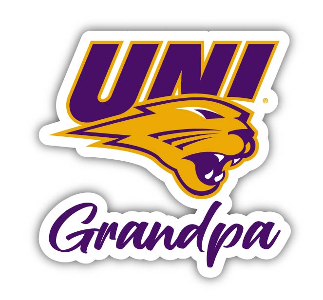 Northern Iowa Panthers 4-Inch Proud Grandpa NCAA - Durable School Spirit Vinyl Decal Perfect Gift for Grandpa