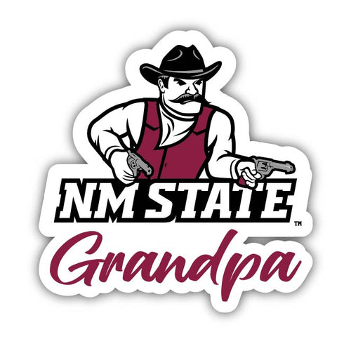 New Mexico State University Aggies 4-Inch Proud Grandpa NCAA - Durable School Spirit Vinyl Decal Perfect Gift for Grandpa