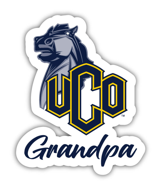 University of Central Oklahoma Bronchos 4-Inch Proud Grandpa NCAA - Durable School Spirit Vinyl Decal Perfect Gift for Grandpa