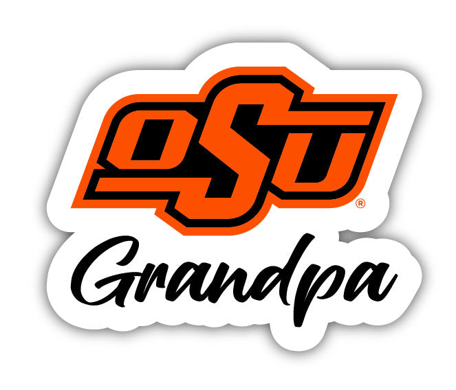 Oklahoma State Cowboys 4-Inch Proud Grandpa NCAA - Durable School Spirit Vinyl Decal Perfect Gift for Grandpa