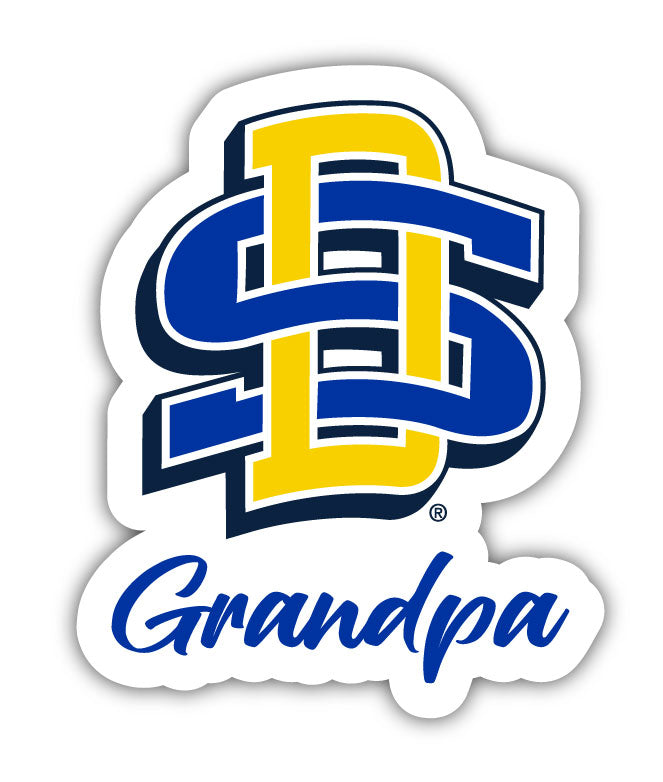 South Dakota State Jackrabbits 4-Inch Proud Grandpa NCAA - Durable School Spirit Vinyl Decal Perfect Gift for Grandpa