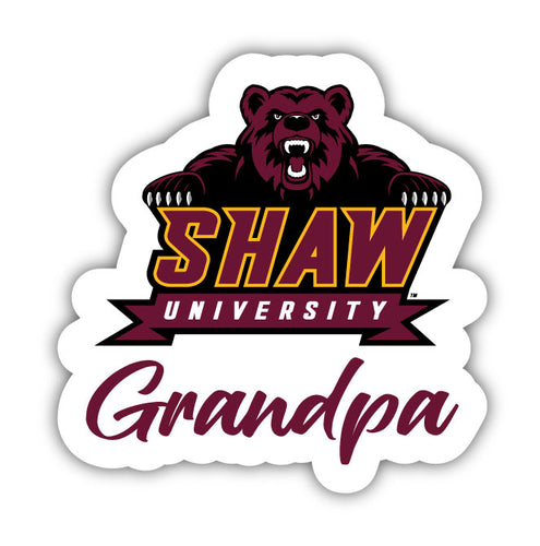 Shaw University Bears 4-Inch Proud Grandpa NCAA - Durable School Spirit Vinyl Decal Perfect Gift for Grandpa