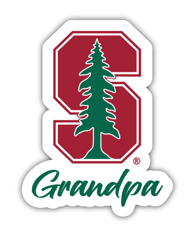 Stanford University 4-Inch Proud Grandpa NCAA - Durable School Spirit Vinyl Decal Perfect Gift for Grandpa