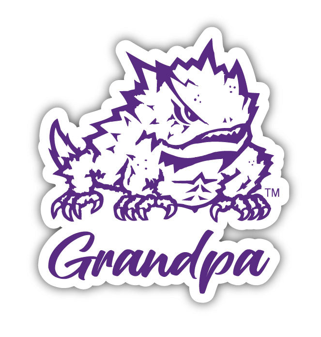 Texas Christian University 4-Inch Proud Grandpa NCAA - Durable School Spirit Vinyl Decal Perfect Gift for Grandpa