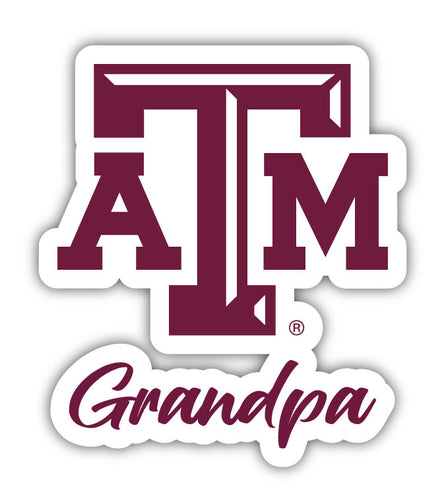 Texas A&M Aggies 4-Inch Proud Grandpa NCAA - Durable School Spirit Vinyl Decal Perfect Gift for Grandpa
