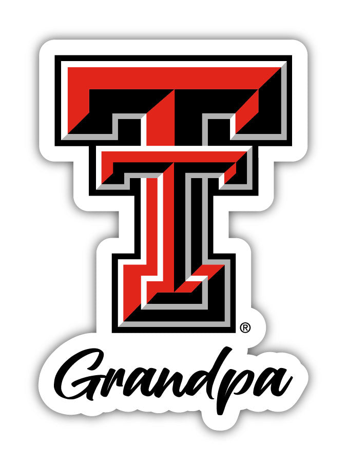 Texas Tech Red Raiders 4-Inch Proud Grandpa NCAA - Durable School Spirit Vinyl Decal Perfect Gift for Grandpa
