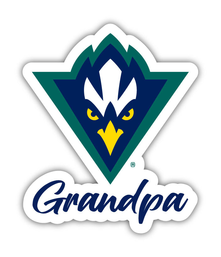 North Carolina Wilmington Seahawks 4-Inch Proud Grandpa NCAA - Durable School Spirit Vinyl Decal Perfect Gift for Grandpa