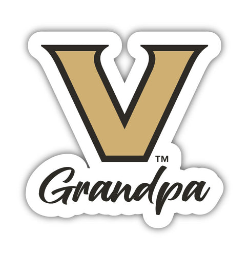 Vanderbilt University 4-Inch Proud Grandpa NCAA - Durable School Spirit Vinyl Decal Perfect Gift for Grandpa