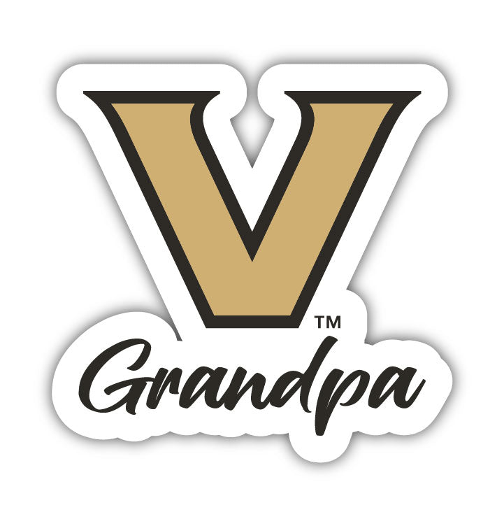 Vanderbilt University 4-Inch Proud Grandpa NCAA - Durable School Spirit Vinyl Decal Perfect Gift for Grandpa