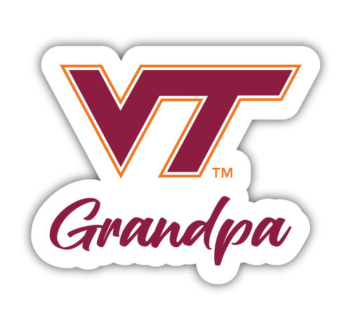 Virginia Tech Hokies 4-Inch Proud Grandpa NCAA - Durable School Spirit Vinyl Decal Perfect Gift for Grandpa