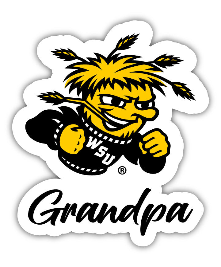Wichita State Shockers 4-Inch Proud Grandpa NCAA - Durable School Spirit Vinyl Decal Perfect Gift for Grandpa