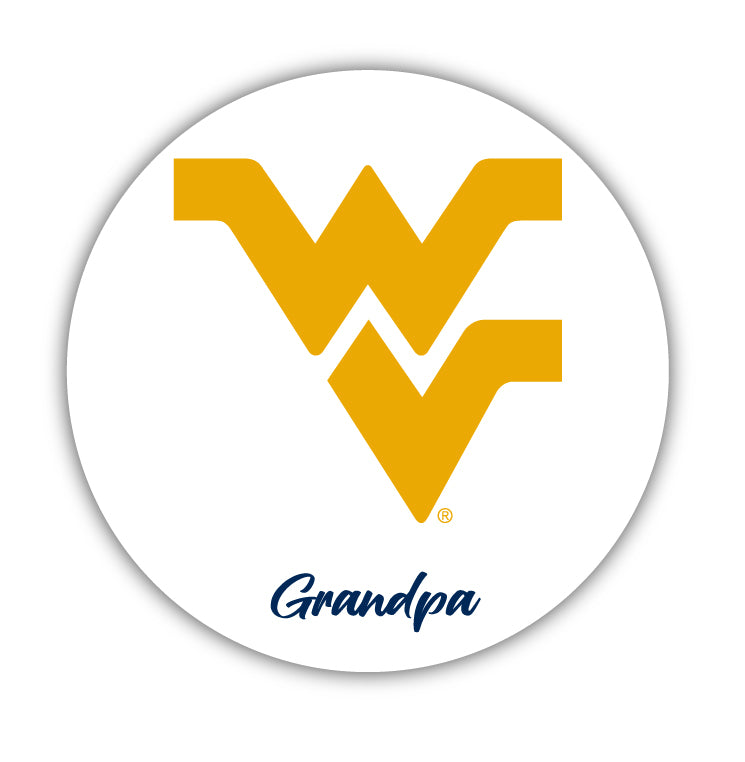 West Virginia Mountaineers 4-Inch Proud Grandpa NCAA - Durable School Spirit Vinyl Decal Perfect Gift for Grandpa