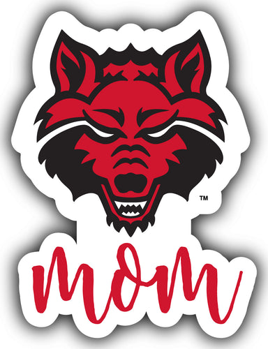 Arkansas State 4-Inch Proud Mom NCAA - Durable School Spirit Vinyl Decal Perfect Gift for Mom