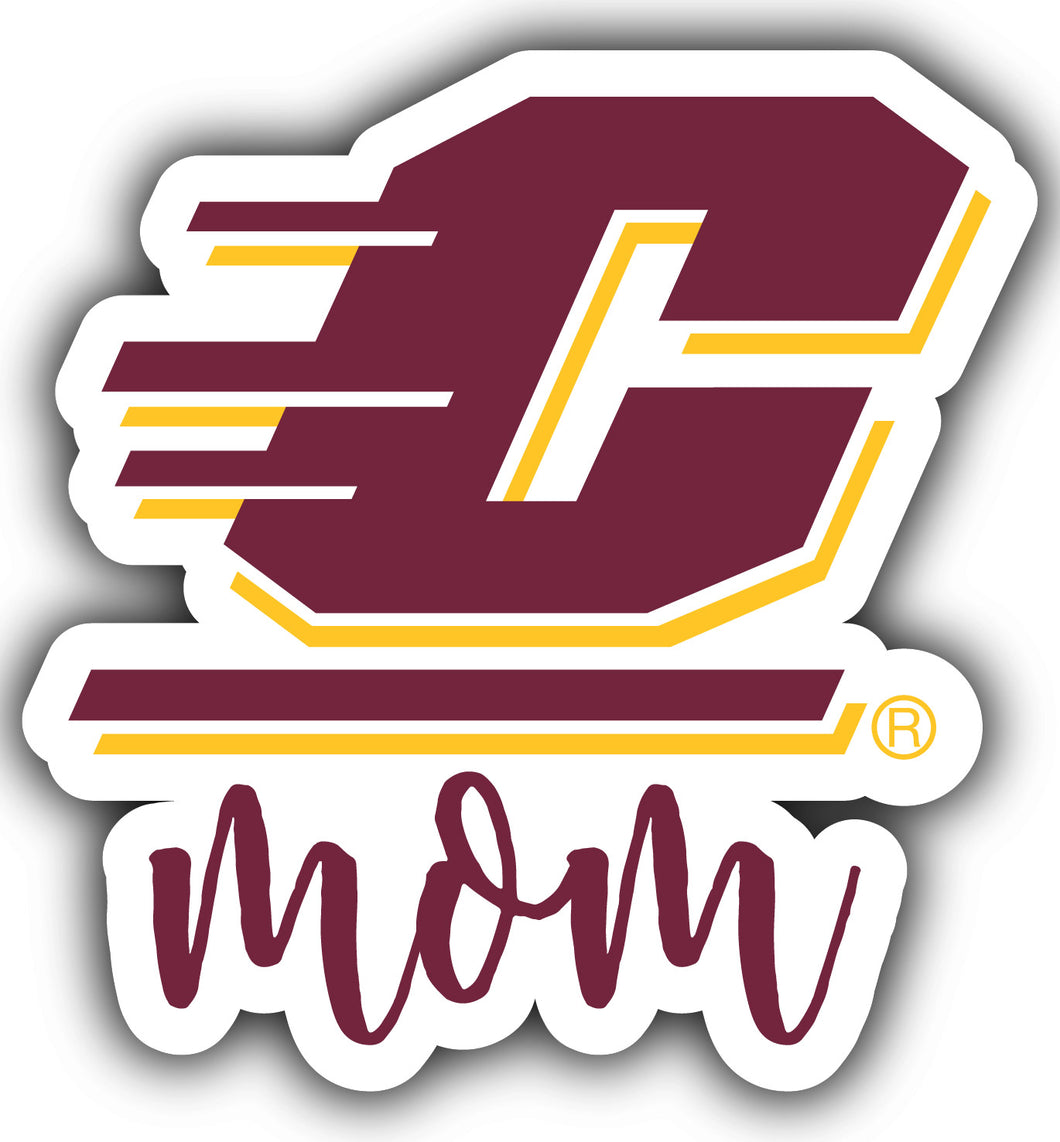 Central Michigan University 4-Inch Proud Mom NCAA - Durable School Spirit Vinyl Decal Perfect Gift for Mom