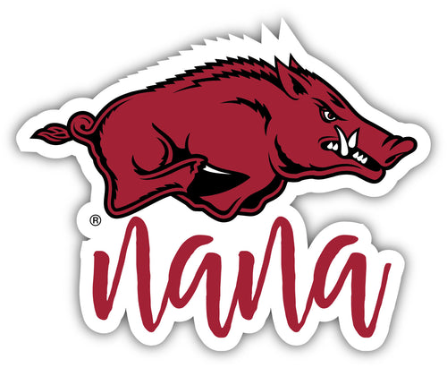 Arkansas Razorbacks 4-Inch Nana NCAA Vinyl Decal Sticker for Fans, Students, and Alumni