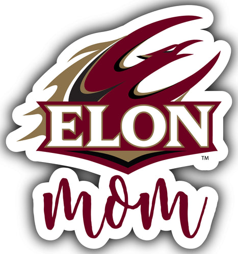 Elon University 4-Inch Proud Mom NCAA - Durable School Spirit Vinyl Decal Perfect Gift for Mom