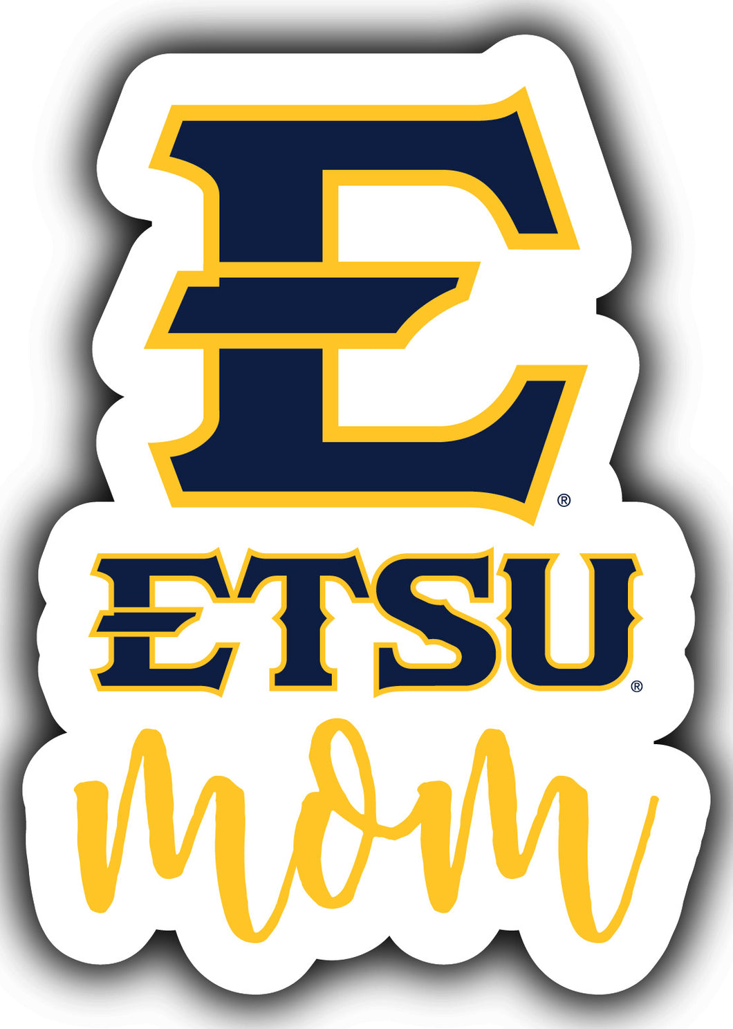East Tennessee State University 4-Inch Proud Mom NCAA - Durable School Spirit Vinyl Decal Perfect Gift for Mom