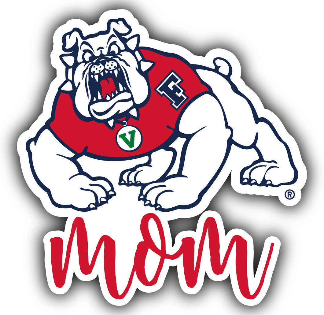 Fresno State Bulldogs 4-Inch Proud Mom NCAA - Durable School Spirit Vinyl Decal Perfect Gift for Mom