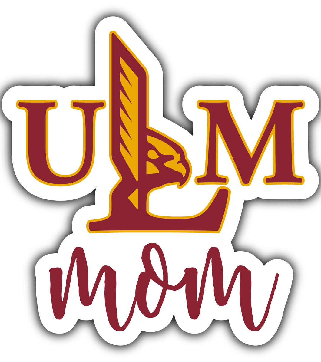 University of Louisiana Monroe 4-Inch Proud Mom NCAA - Durable School Spirit Vinyl Decal Perfect Gift for Mom