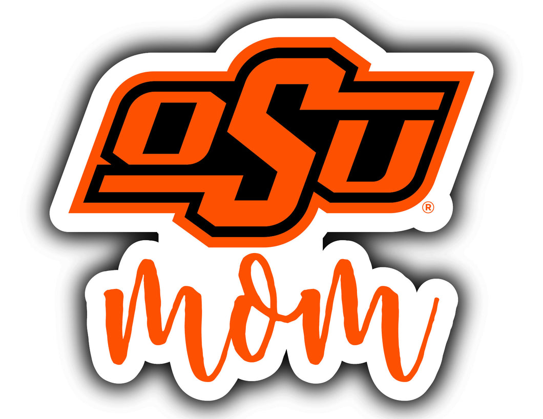 Oklahoma State Cowboys 4-Inch Proud Mom NCAA - Durable School Spirit Vinyl Decal Perfect Gift for Mom